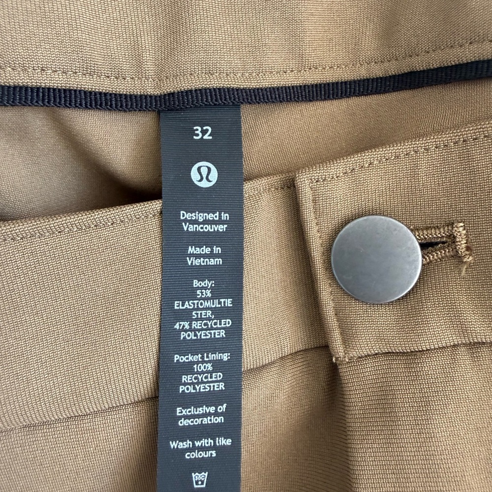 Lululemon ABC Classic-Fit Pant Warpstreme 32x30 Men’s Khaki Brown NWT $138 - Picture 5 of 8